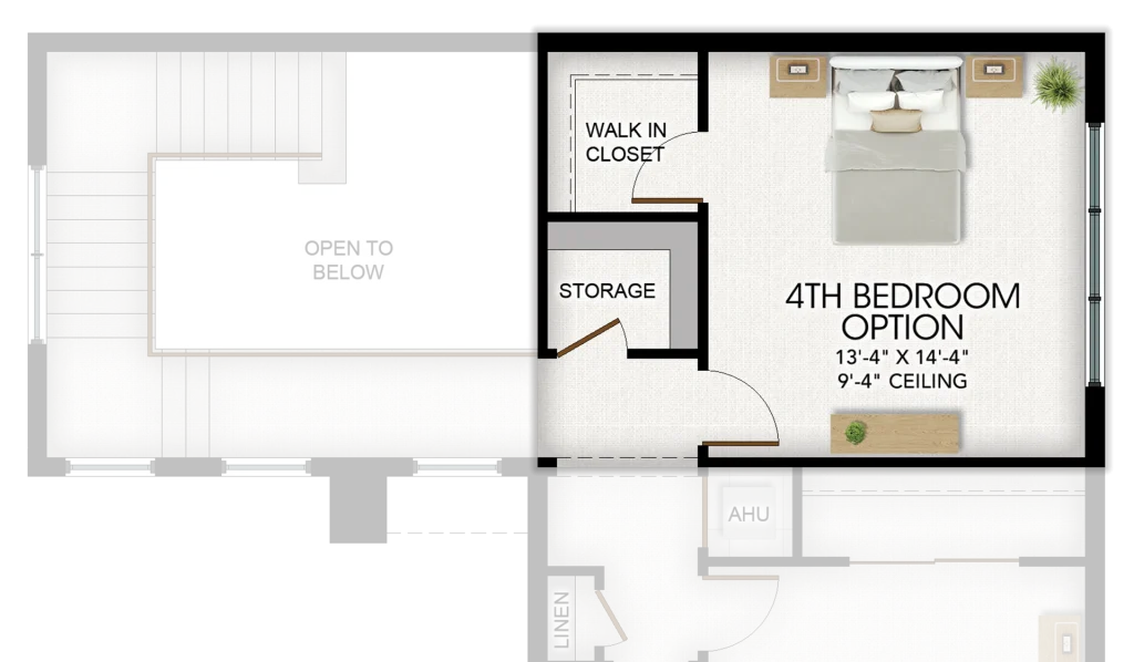 Aurora Model 4th Bedroom instead of Bonus Room